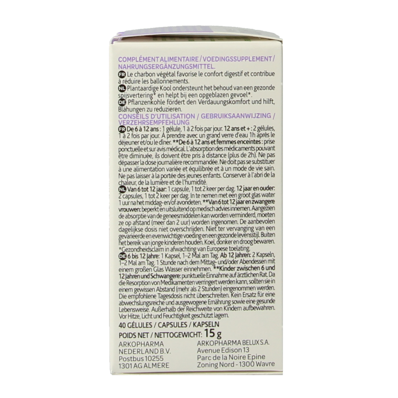 Arkocaps Plantaardige kool bio 40 Capsules