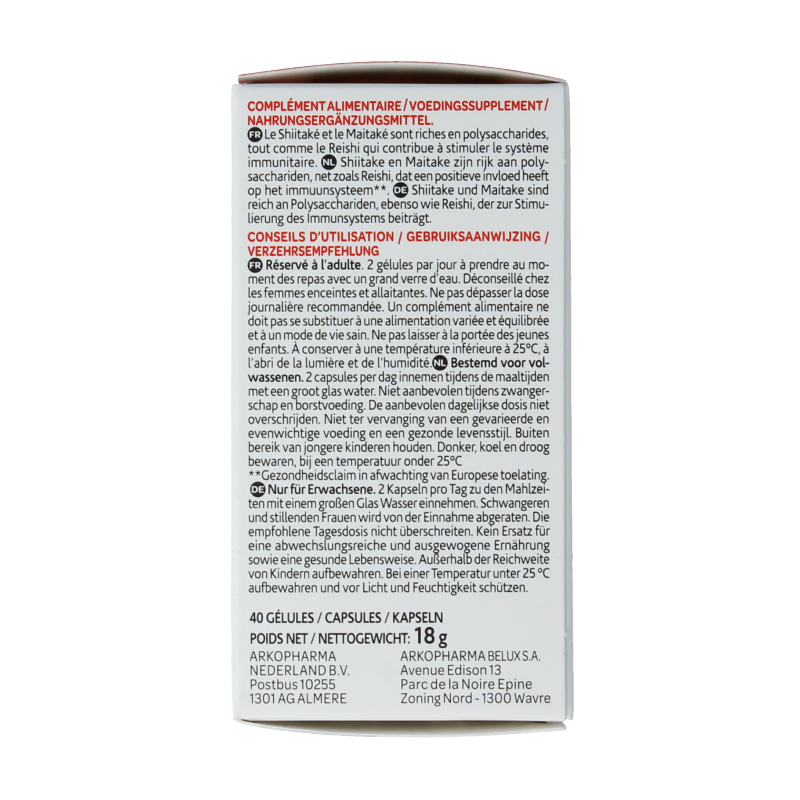 Arkocaps Reishi shiitake maitake bio 40 Capsules