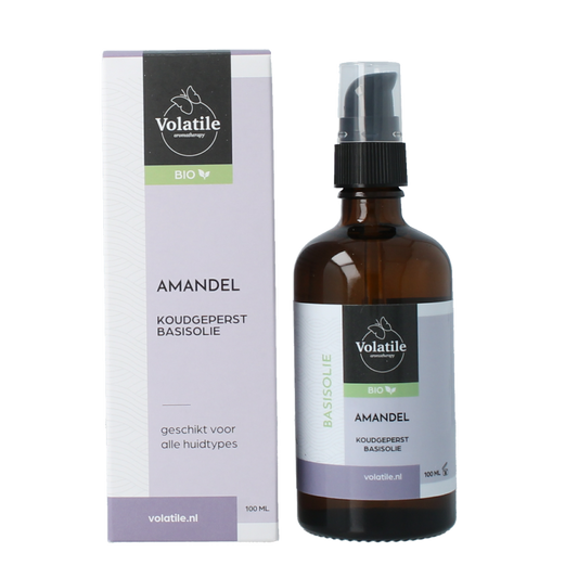 Volatile Amandel koudgeperst basisolie bio glazen fles 100 Milliliter