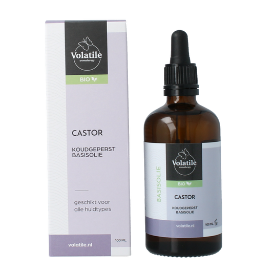Volatile Castor koudgeperst basisolie bio glazen fles 100 Milliliter