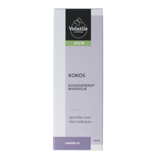 Volatile Kokos koudgeperst basisolie bio glazen fles 100.00 Milliliter