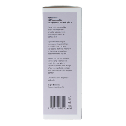 Volatile Kokos koudgeperst basisolie bio glazen fles 100.00 Milliliter