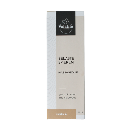 Volatile Massageolie belaste spieren glas met pomp 100 Milliliter
