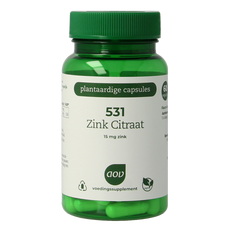 AOV 531 Zink citraat 15mg 60.00 Vegetarische capsules