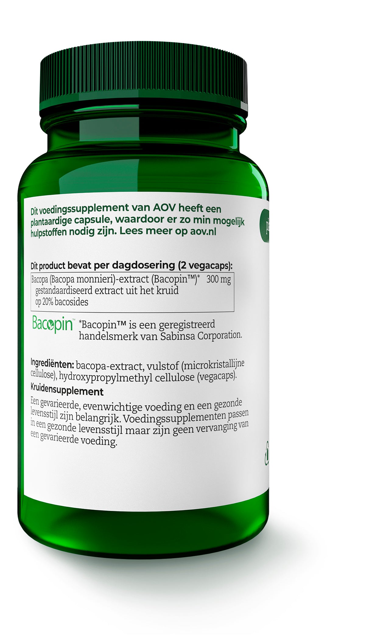 AOV 834 Bacopa (brahmi) 150mg 60 Vegetarische capsules
