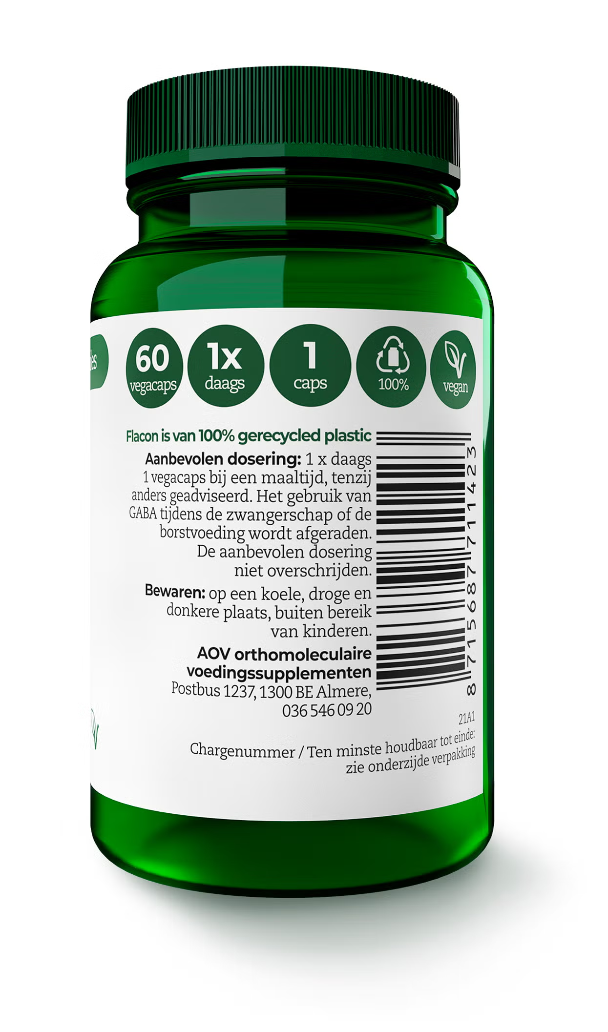 AOV 1142 Gaba 200mg 60 Vegetarische capsules