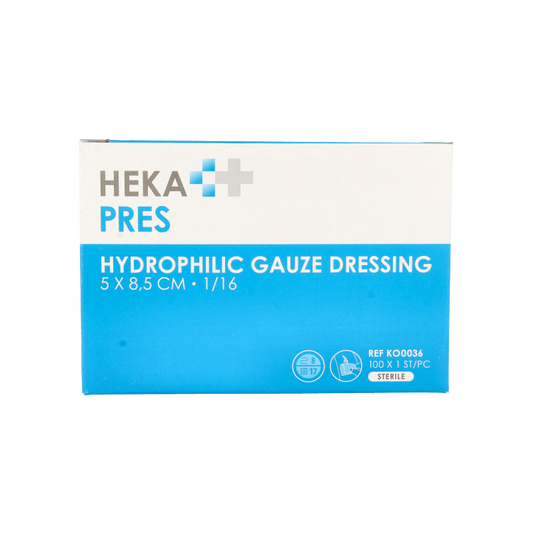 Hekapres Gaaskompres hydrofiel 5 x 8.5 100 Stuks