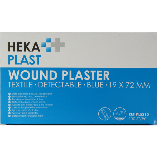 Hekaplast Pleister detectable 19 x 72 100 Stuks