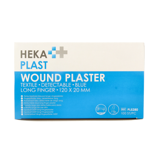 Hekaplast Vingerpleister detectable 120 x 20 haccp elastisch 100 Stuks