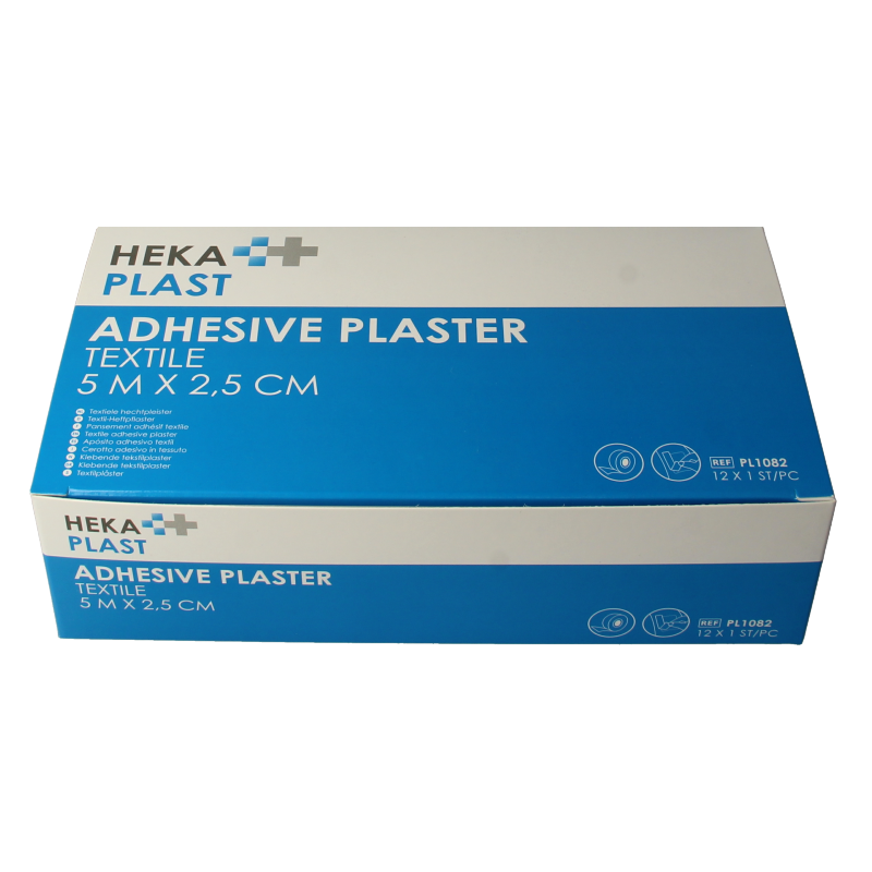 Hekaplast Hechtpleister textiel 5 x 2.5cm 12 Stuks