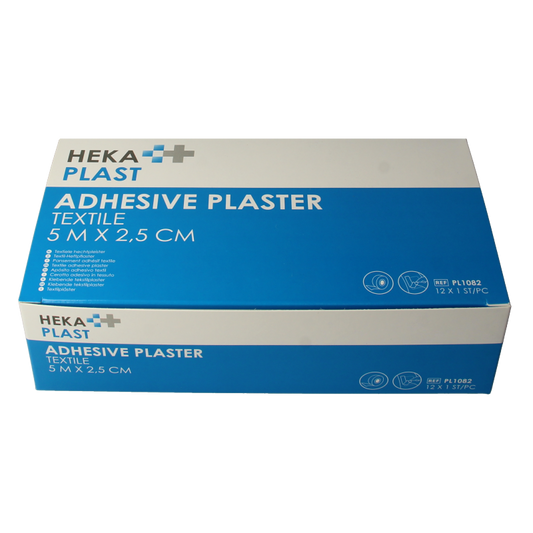 Hekaplast Hechtpleister textiel 5 x 2.5cm 12 Stuks