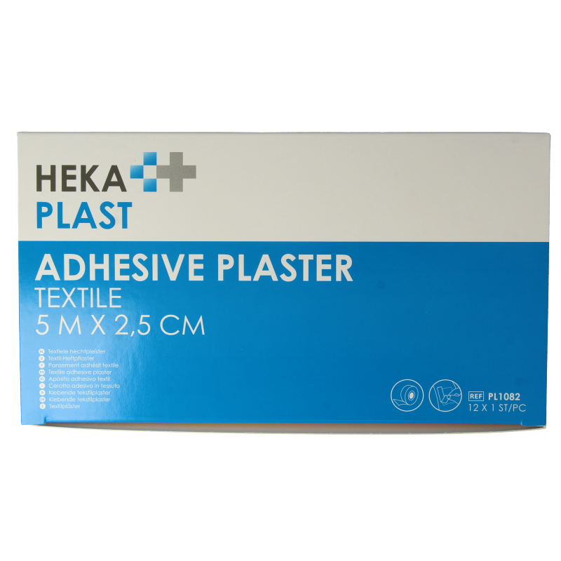 Hekaplast Hechtpleister textiel 5 x 2.5cm 12 Stuks