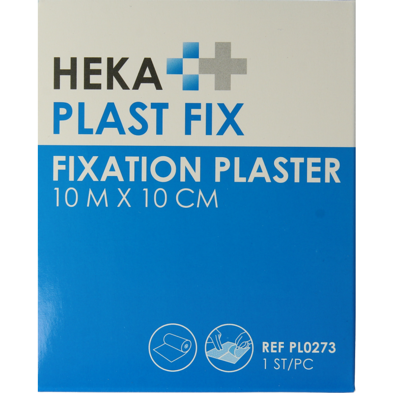 Hekaplast Fix pleister 10m x 10cm met schutvel 1 Rol