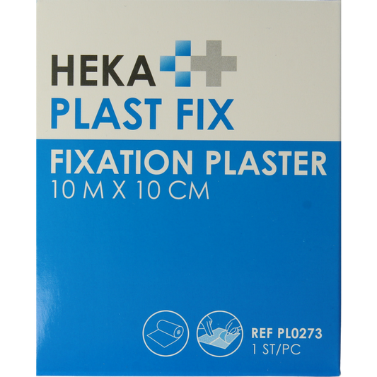 Hekaplast Fix pleister 10m x 10cm met schutvel 1 Rol