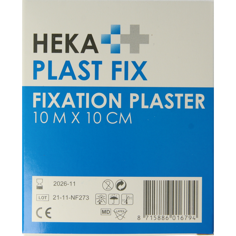 Hekaplast Fix pleister 10m x 10cm met schutvel 1 Rol