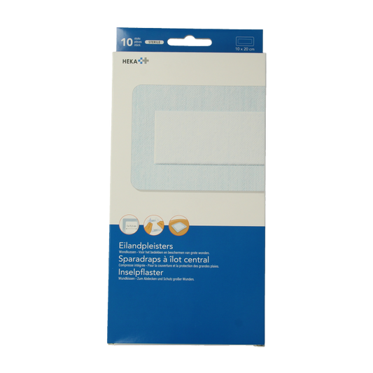 Hekaplast Eilandpleister 10cm x 20cm steriel 10 Stuks