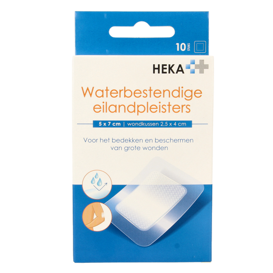 Heka Klein Eilandpleister 5cm x 7cm waterbestendig 10 Stuks