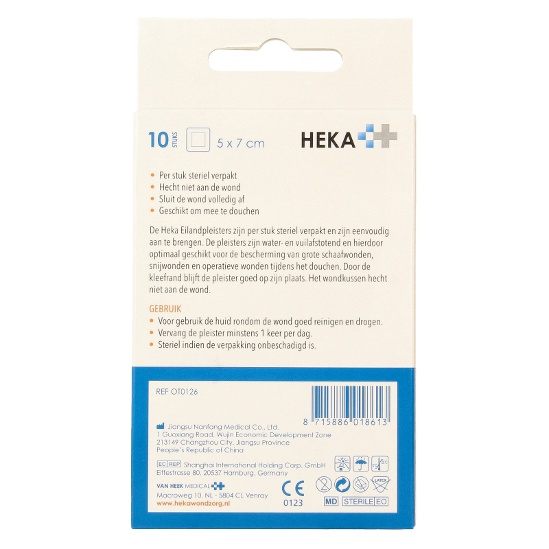 Heka Klein Eilandpleister 5cm x 7cm waterbestendig 10 Stuks