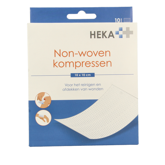 Heka Klein Non-woven kompres 10 x 10cm 10 Stuks