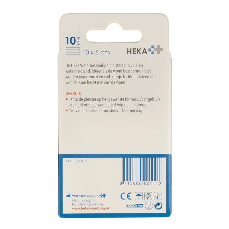 Heka Waterbestendige pleisters 10 x 6cm 10 Stuks