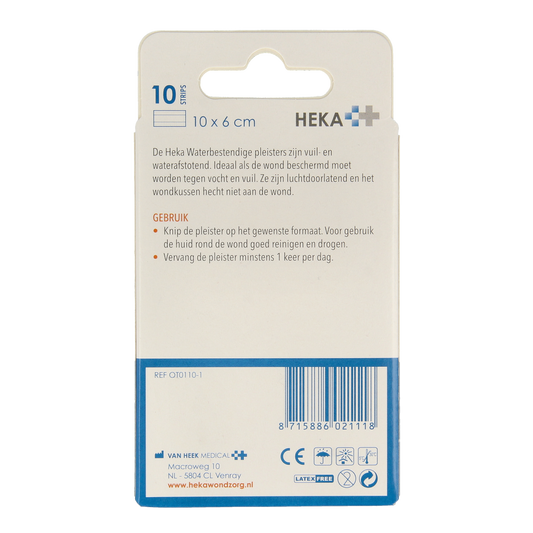 Heka Waterbestendige pleisters 10 x 6cm 10.00 Stuks