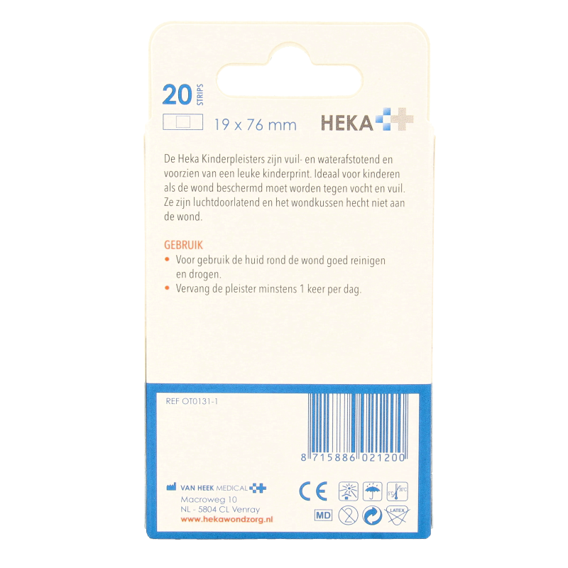 Heka Kinderpleister 19 x 76mm 20 Stuks