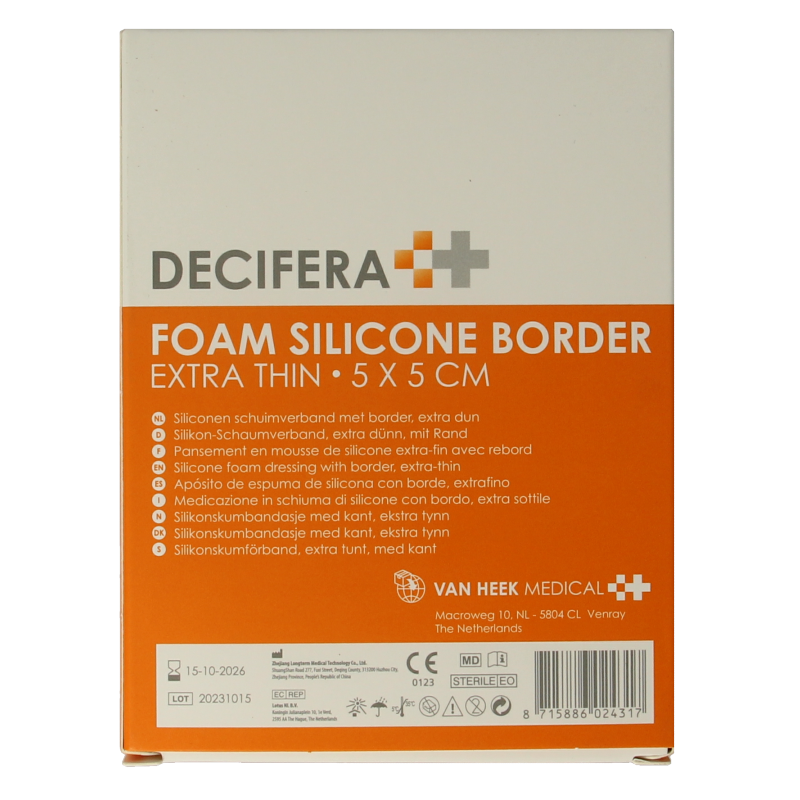 Decifera Foam border 5 x 5cm 5 Stuks
