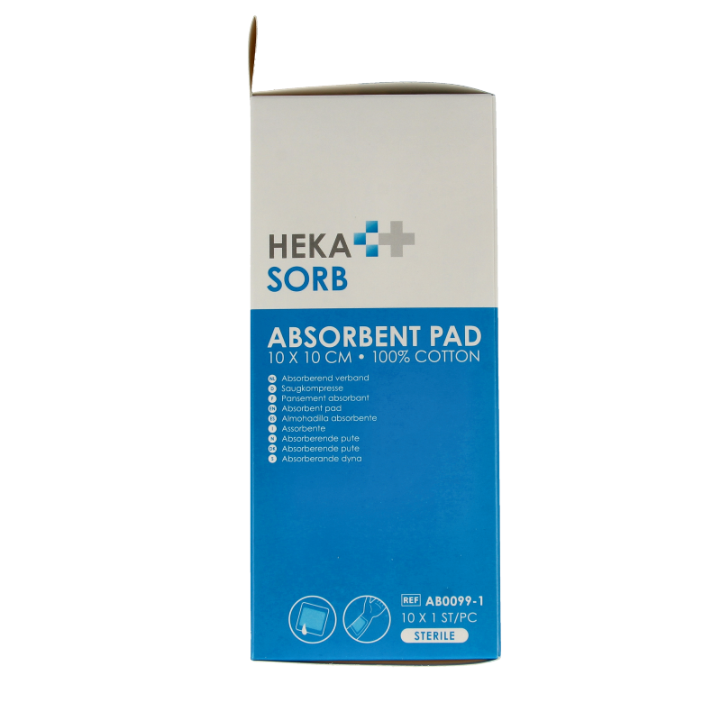 Heka Absorberend verband steriel  10 x 10cm 10 Stuks