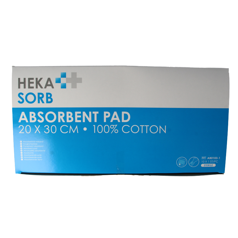 Hekasorb Absorberend verband 20x30 steriel 10 Stuks