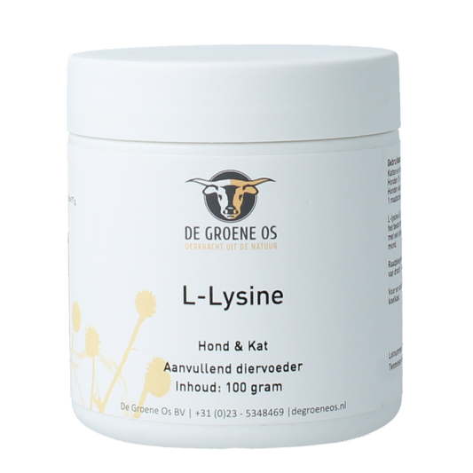 Groene Os L-Lysine en vitamine B6 hond/kat 100 Gram