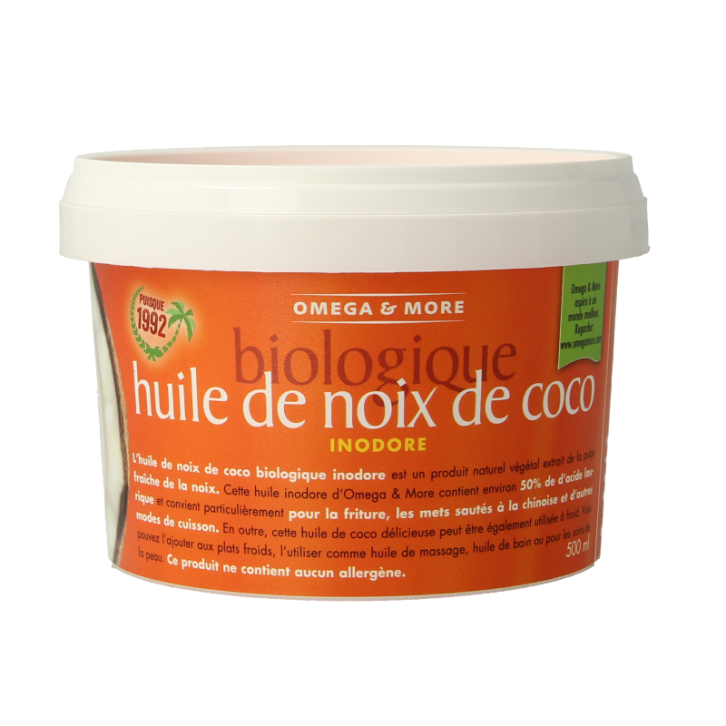 Omega & More Kokosolie geurloos bio 500 Milliliter