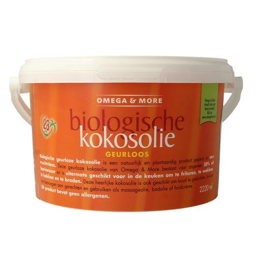 Omega & More Kokosolie geurloos bio 2 kg 2220.00 Milliliter