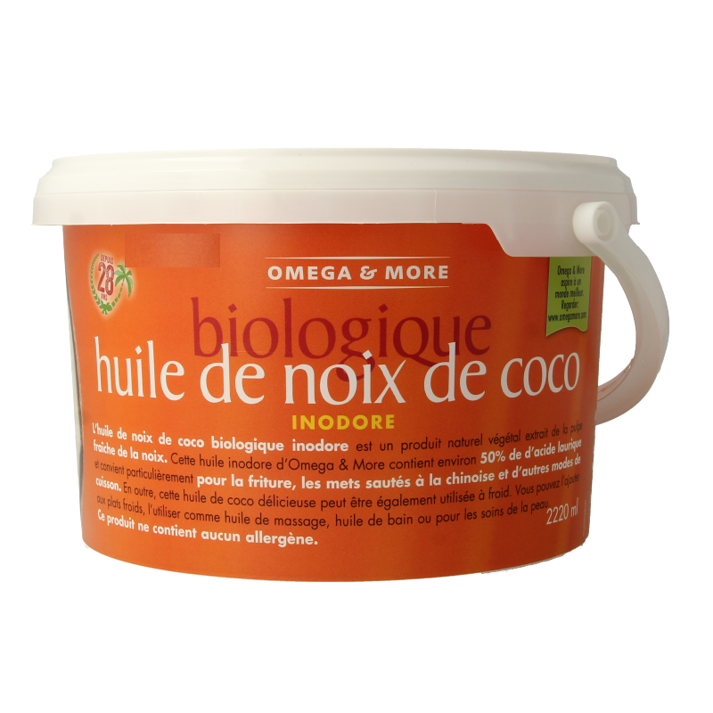 Omega & More Kokosolie geurloos bio 2220 Milliliter