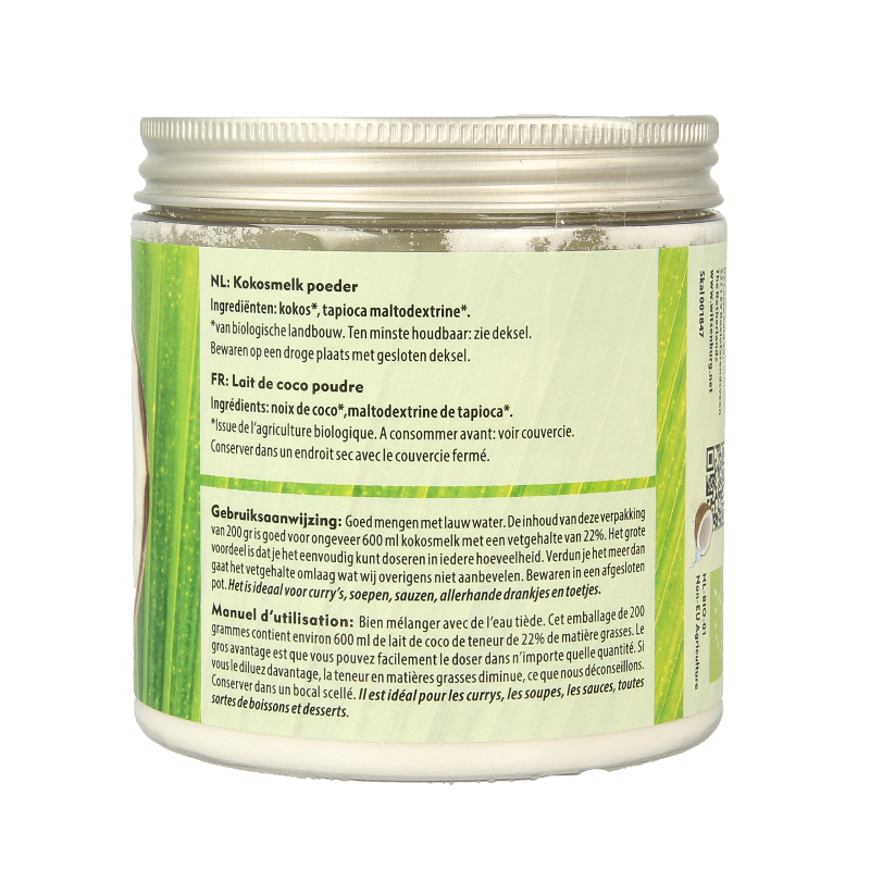 Omega & More Kokosmelk poeder vegan bio 200 Gram