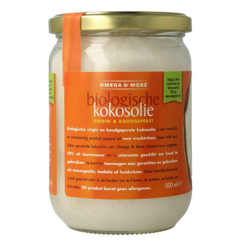 Omega & More Kokosolie extra virgin glas bio 500 Milliliter