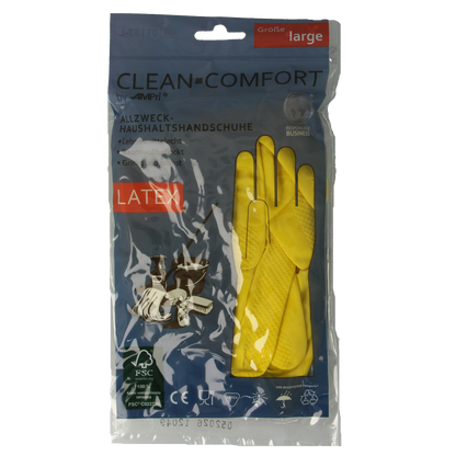 CLEAN-COMFORT Huishoudhandschoen geel maat L 1.00 Paar