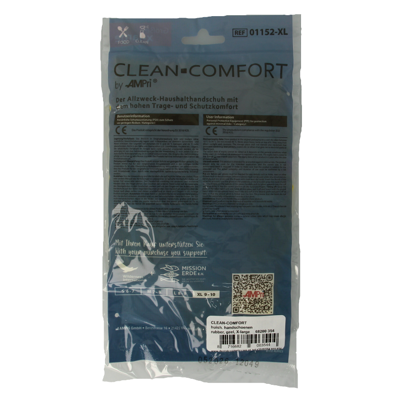 CLEAN-COMFORT Huishoudhandschoen geel maat XL 1 Paar