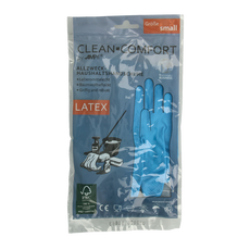 CLEAN-COMFORT Huishoudhandschoen blauw maat S 1.00 Paar