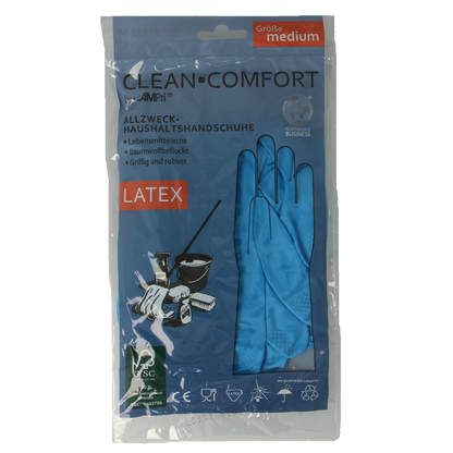 CLEAN-COMFORT Huishoudhandschoen blauw maat M 1.00 Paar
