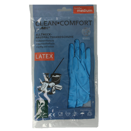 CLEAN-COMFORT Huishoudhandschoen blauw maat M 1 Paar