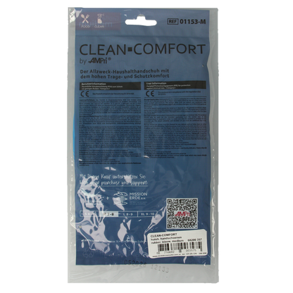 CLEAN-COMFORT Huishoudhandschoen blauw maat M 1.00 Paar