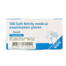 CMT Onderzoekshandschoen nitriel wit poedervrij maat S 100 Stuks