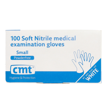 CMT Onderzoekshandschoen nitriel wit poedervrij maat S 100 Stuks