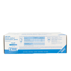 CMT Onderzoekshandschoen nitriel wit poedervrij maat S 100 Stuks