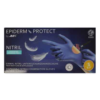 Epiderm Protect Nitriel onderzoekhandschoen poedervrij S blauw 100.00 Stuks