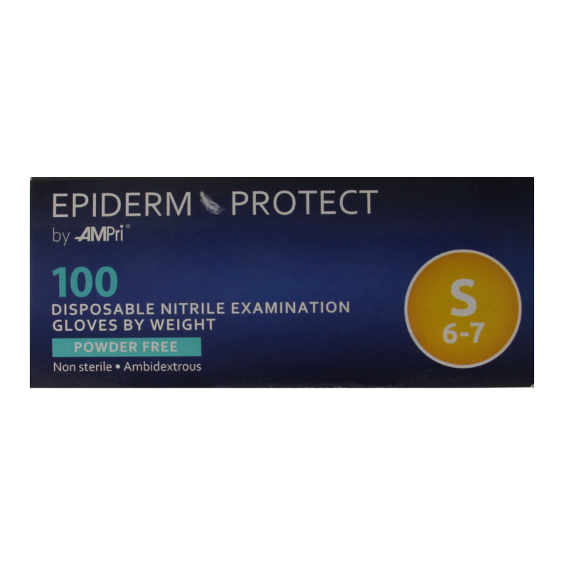 Epiderm Protect Nitriel onderzoekhandschoen poedervrij S blauw 100 Stuks
