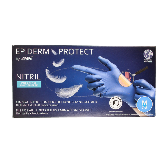 Epiderm Protect Nitriel onderzoekhandschoen poedervrij M blauw 100 Stuks