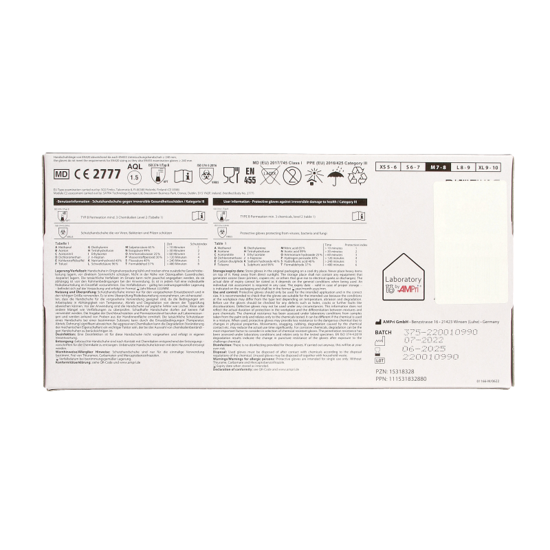 Epiderm Protect Nitriel onderzoekhandschoen poedervrij M blauw 100 Stuks