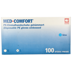 Med Comfort Handschoen PE geruwd blauw 100 Stuks