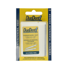Duodent Tandenstoker hout fine/extra fine dubbelzijdig 100.00 Stuks